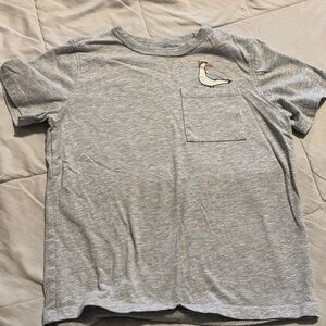 Gray Kids Short Sleeve Tee with Bird Design